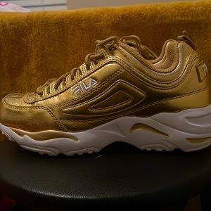 Brand new gold fila shoes